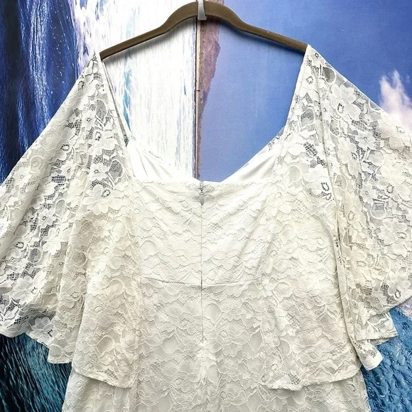 Torrid Ivory Lace Overlay Capelet Sz 20 Wedding Dress Ever After Cloud Dancer - Picture 12 of 16
